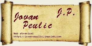 Jovan Peulić vizit kartica